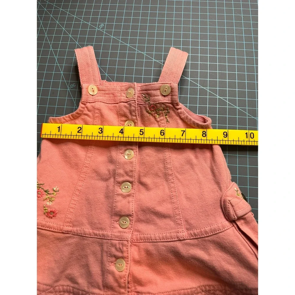Ralph Lauren Infant 3M Pink Floral Embroidered Cotton Button Front Romper Dress